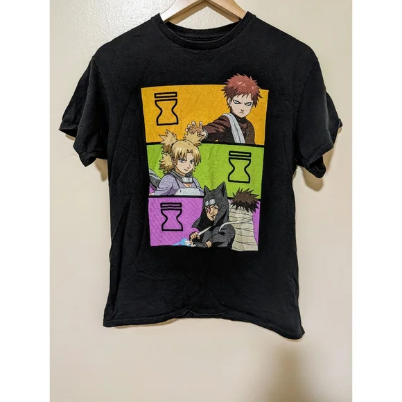 🔒SOLD🔒 Naruto black grid tee | GUC | Size M - Picture 1 of 3